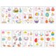 thumbnail image 1 of Set de 10 hojas de tatuajes adhesivos de Pascua para niños. Estilos con purpurina para manos, cuerpo y cara. Decoraciones temporales de conejitos de Pascua para niños y niñas., 1 of 7