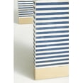 thumbnail image 3 of Handcrafted Bone Inlay Console Table with Brass Base – Striped Navy and White Pattern, Modern Entryway Accent Table, 3 of 5