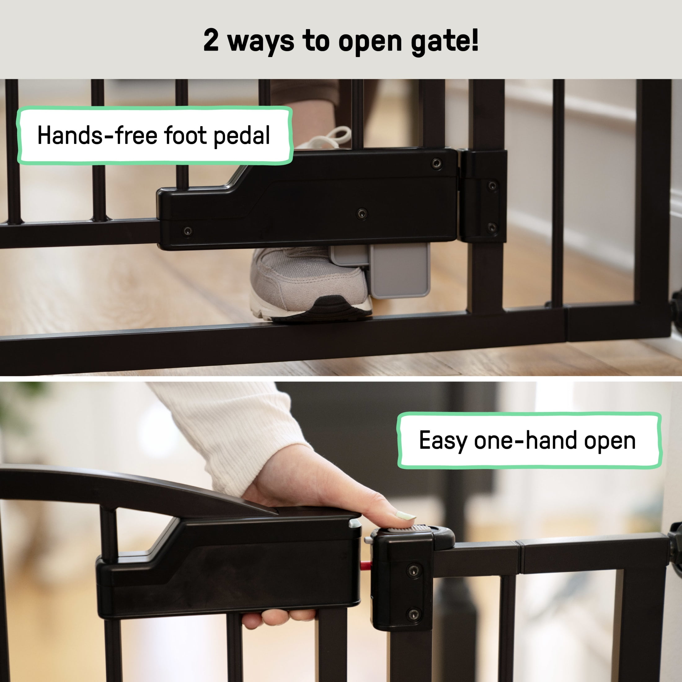 Ingenuity Thruway 52W Series Pet and Baby Gate, Espresso Metal, Openings from 27.5” to 52" Wide
