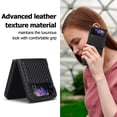 thumbnail image 6 of Dteck for Samsung Galaxy Z Flip 3 Case with Built-in Kickstand, Carbon Fiber Leather on Back, Hybrid Shockproof Hard Protective Cover for Galaxy Z Flip 3 5G,Black, 6 of 7