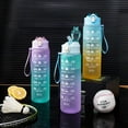 thumbnail image 4 of 900ml Sports water Bottle High Temperature Resistant Graduated Straw Cup Rainbow Frosted Progressive Color Water Cup Plastic Cup, 4 of 7