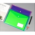thumbnail image 4 of Paquete de 20 carpetas de plástico A4 (verdes) - Bolsillos para documentos - Carpeta con botón a presión y bolsillo - Carpeta de plástico A4 con solapa - Carpeta transparente para documentos, 4 of 5