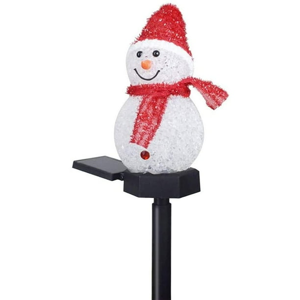 Luz Solar Al Aire Libre Navidad Muñeco De Nieve Lámpara De Inserción De Suelo Led Lámpara De Césped Solar Decoración De Jardín Paisaje Yuarrent HA038787-00