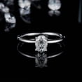 thumbnail image 4 of 1 Carat Oval Cut Moissanite Solitaire Ring, Elegant Engagement Ring, Plain Band Ring In 925 Sterling Silver, 4 of 6