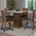 thumbnail image 2 of Juego de Comedor Mesa Tablero de Madera 4 Sillas Marrón/Crema/Negro Samara Madesa, 2 of 4