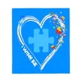thumbnail image 2 of Durable Soft Flannel Blanket - Cozy Blue Heart & Puzzle Design Perfect for Sofa Travel Bed and Chair - Warmth & Style, 2 of 5