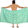 thumbnail image 4 of LA LEELA Men's Swimwear Cotton Linen Effect Sarong Cover Up Swimsuit Wrap Sulu Pareo Beachwear For Men One Size Shamrock Green, Palm Tree Summer Vacation, 4 of 5
