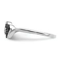 thumbnail image 3 of 925 Sterling Silver Black and White Diamond Heart Ring Band Size 8 (.113 cttw.), 3 of 7