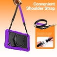 thumbnail image 4 of Case for Samsung Galaxy Tab A9 2023 8.7 inch, 360 Rotating Stand Handle Shoulder Strap Heavy Duty Shockproof Cover, Purple, 4 of 7
