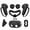 Black, variant on Multi-Color Silicone Protection Set for Meta Quest 3S VR Devices(Green)