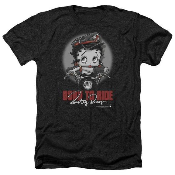 Betty Boop - Born To Ride - Heather Short Sleeve Shirt - X-Large
