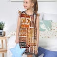 thumbnail image 4 of Fotbe Hand Drawn Vintage Coffee Vestido de Dormir para Niñas de 3 a 10 Años, Mangas Cortas, Estilo Princesa, Pijama Camisón con Mangas Voladas-X-Large, 4 of 6
