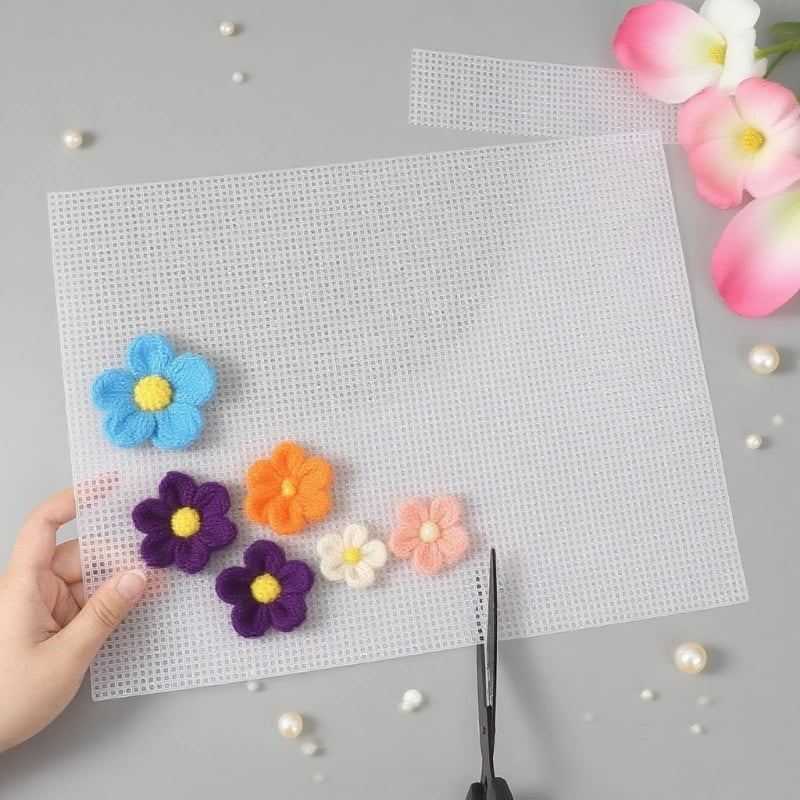 Plastic Canvas Craft Sheets Permanent Needlepoint Fabric Base for Artisanal Art Projects