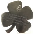 thumbnail image 3 of Irish Shamrock Wall Plaque Hanging Sign Post Lucky Four Leaf Clover Ireland Satin Nickel Silver Plated Pewter St. Patrick's Day 4.5″ X 4.25″, 3 of 4