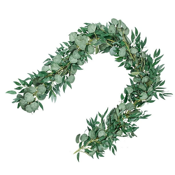 Guirnalda de eucalipto Billuyoard Verde 2 m Decoración de ratán artificial Cuidado fácil