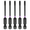 thumbnail image 1 of Uxcell 5pcs T15 Torx Impact Screwdriver Bit 1/4" Hex Shank 2.6" Long Magnetic No Hole, 1 of 7