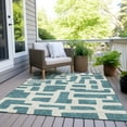 thumbnail image 6 of Addison Rugs Chantille Indoor/Outdoor Transitional Lines Teal Washable Rectangle Rug, 3' x 5', 6 of 6