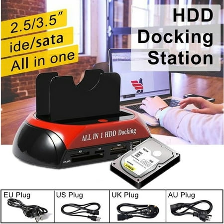 Excelvan USB2.0 to SATA/IDE Dual-Bay HDD 2-Dock Docking Station fit 2.5