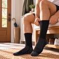 thumbnail image 3 of Freeyoka Men's Bamboo Viscose Crew Socks, Moisture Wicking, Soft and Breathable, 5 Pairs, 3 of 7