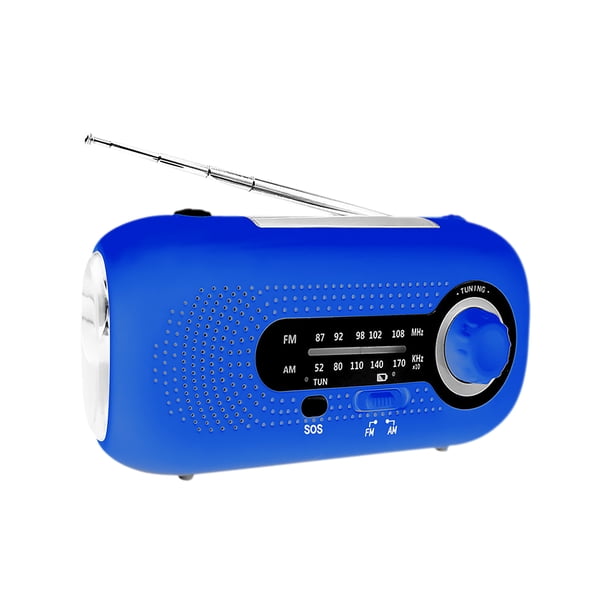 Equipo de radio Wind Up Radio solar Alarma SOS AM/FM Radio solar de emergencia Radio con manivela con batería recargable 4 modos Linterna Toma de auriculares Puerto USB para acampar al aire libre Send Abanopi Equipo de radio