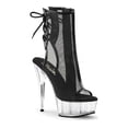 thumbnail image 2 of 6" Heel, 1 3/4" PF Open Toe/Heel Mesh Ankle Boot - Blk Pat-Mesh/Clr, 9, 2 of 2
