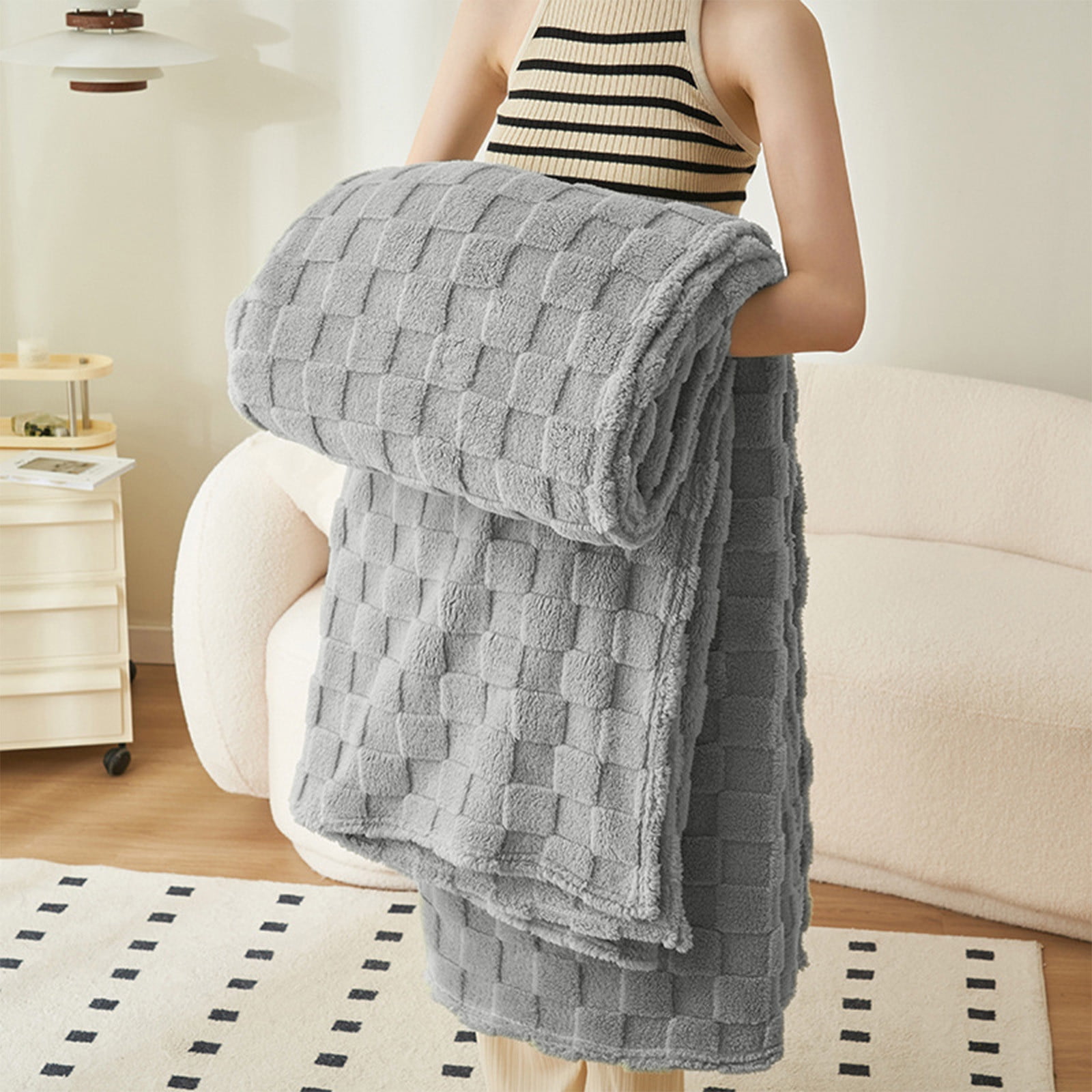 100% Cotton Thermal Blanket, Breathable Bed Blanket Twin Size, Soft Waffle Blanket, Twin Blanket, All Season Cotton Blanket, Soft Lightweight Breathable Bed Blanket Throw