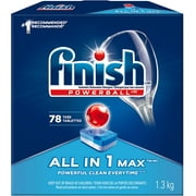 Finish Dishwasher Detergent, All In 1 Max, Fresh, 78 Tablets