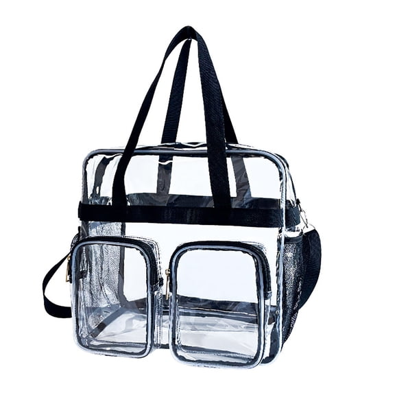 Large Clear Travel Cosmetic Bag Transparent Zipper Closure Makeup Organizer For Toiletries Stationery Gym Beach Storage