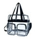 thumbnail image 1 of Bolsa de cosméticos de gran capacidad con borde negro y cierre de cremallera transparente Organizador de maquillaje de viaje para guardar artículos de aseo y material de oficina, 1 of 6