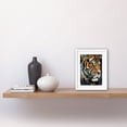 thumbnail image 2 of Tribal Bengal Tiger Spirit Animal Psychedelic Floral Painting Pastel Colour Patterns Flowers Artwork Framed Wall Art Print 9X7 Inch, 2 of 5