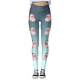 thumbnail image 4 of WILLBEST Leggings de Yoga de Cintura Alta para Mujer, Suaves, Elásticos, con Estampado Navideño, con Bloques de Color, Cómodos para Fitness Y Correr (2786) Grande, 4 of 4