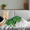 thumbnail image 3 of Hair Salon Soft Flannel Fleece Throw Blanket, Silhouette of a Young Lady with Tree Bushes Watercolor Hair, Cozy Plush for Indoor and Outdoor Use, 50" x 60", Fern Green Lime Green, by Ambesonne, 3 of 5