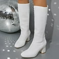 thumbnail image 2 of White Women Winter Boots With Round Toe And Thick Heel For Casual Outings, 2 of 8