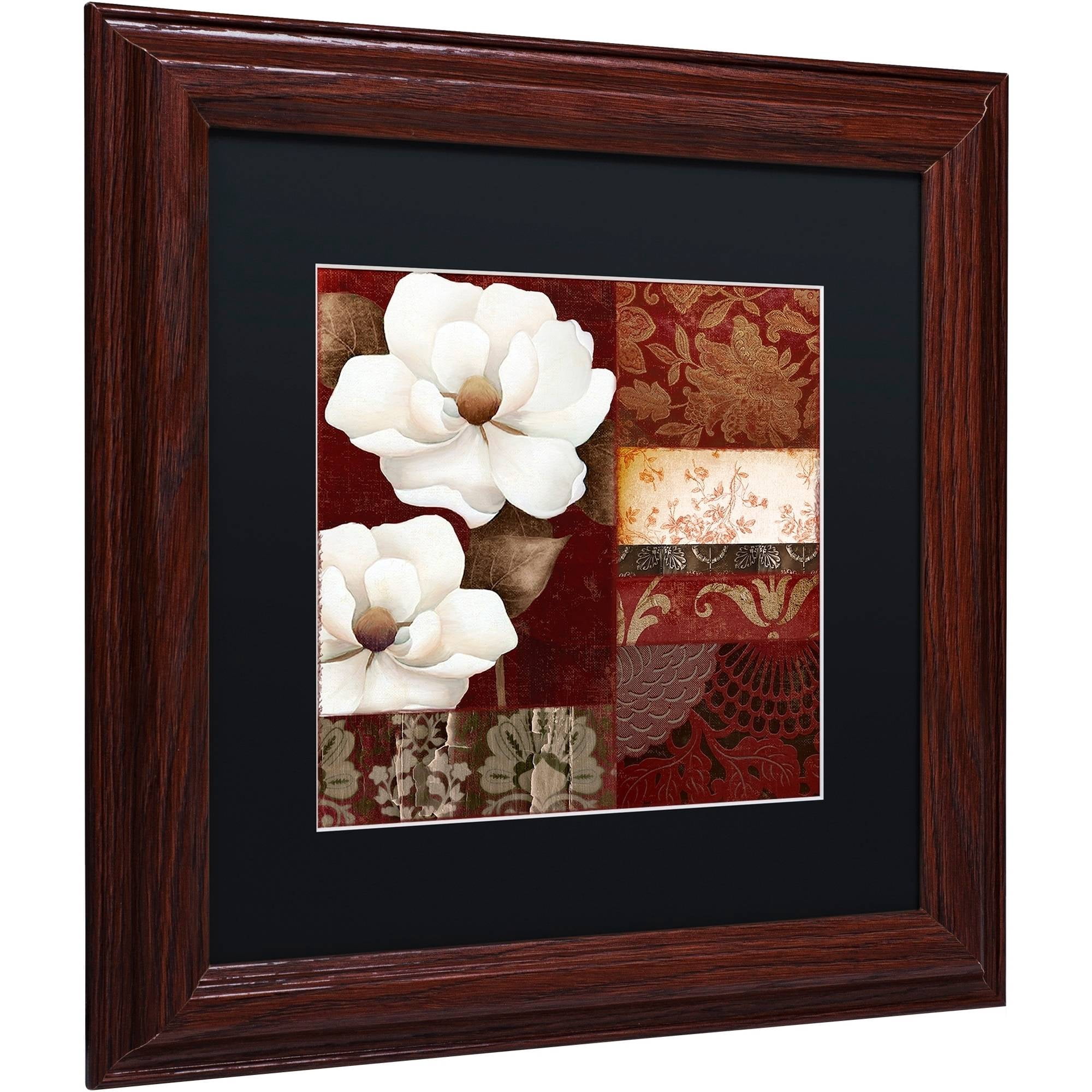 Trademark Fine Art "Flores Blancas III" Canvas Art by Color Bakery Black Matte, Wood Frame