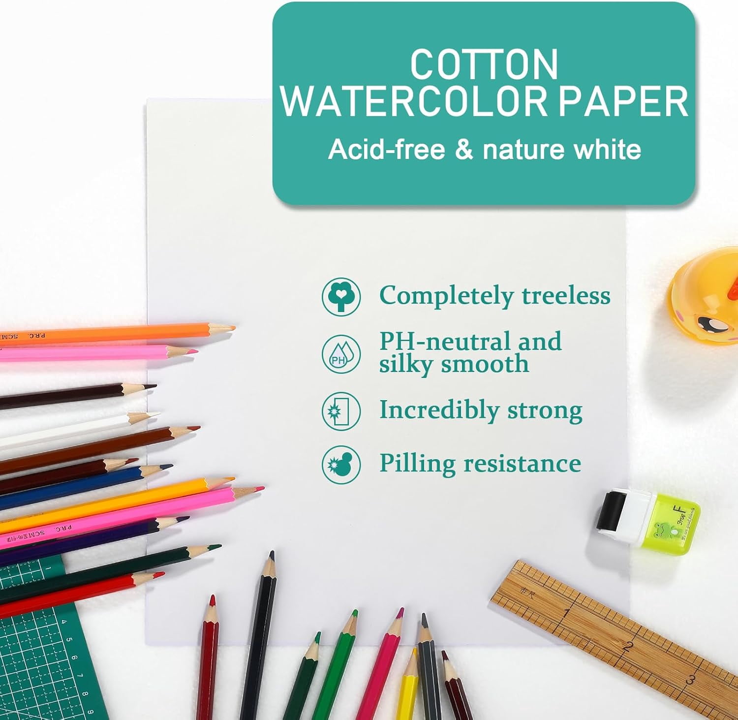 120 Sheets Cotton Watercolor Paper White Cold Press Loose Drawing Paper Bulk Easter Gifts for Beginner Watercolorist Artists Adults, Drawing Craft Sketching(9 x 12 Inch,230gsm)