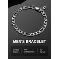 thumbnail image 6 of ChainsProMax Men Bracelets Chain Wrist Bracelets Dad Gifts 6mm 7.5inch Stainless Steel Figaro Bracelets Jewelry Gift for Son, 6 of 7