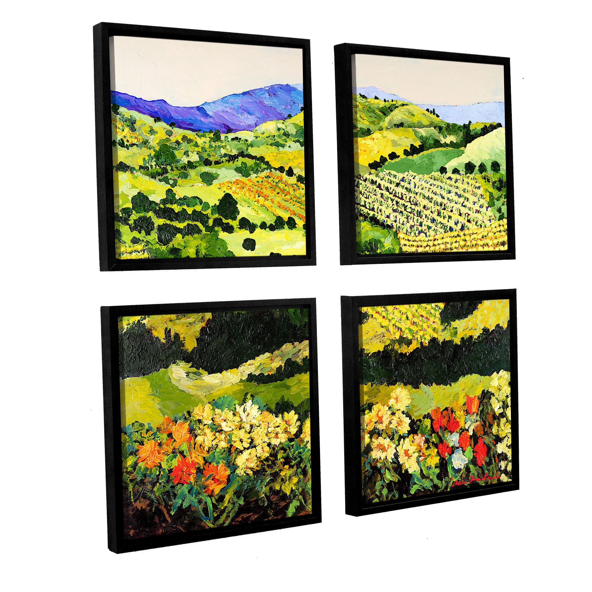 ArtWall Allan Friedlander "Autumn Remembered" 4-Piece Floater Framed Canvas Square Set