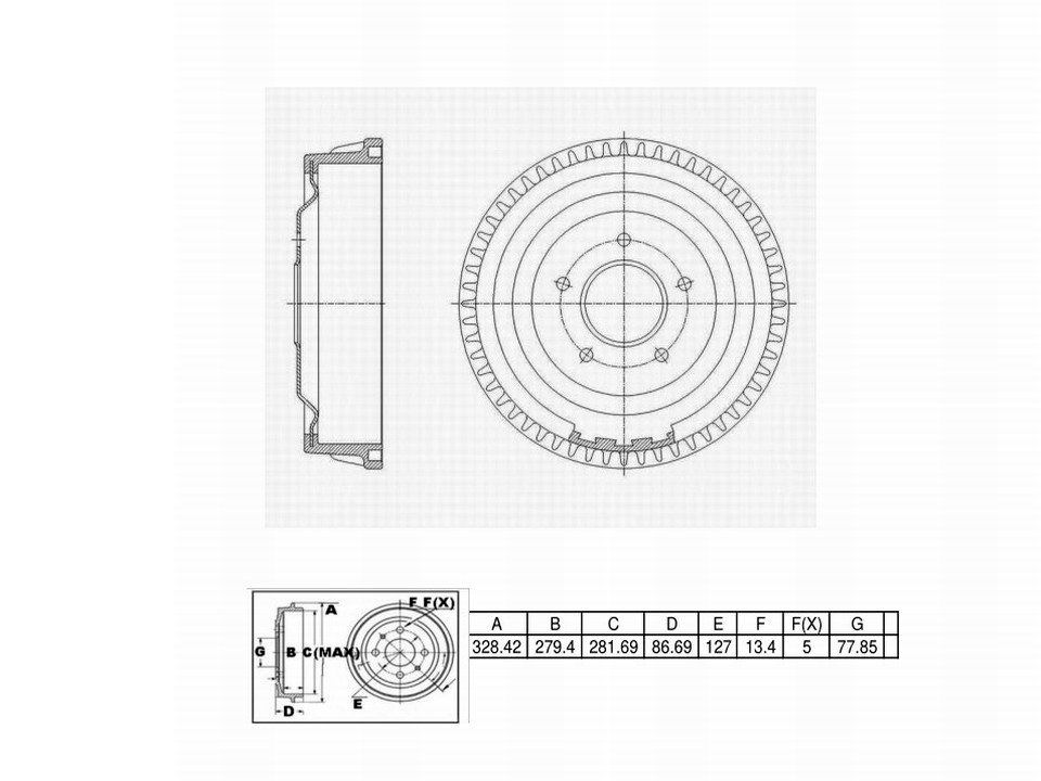 Winstop Brake Drum, Rear WS236153, Chevrolet Caprice 1993-1971