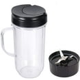 thumbnail image 1 of Tasse de Smoothie Manipulée 22oz Gobelet de Remplacement avec Lame et Couvercle Rabattable Compatible avec le Mélangeur Magic Bullet Original MB 1001 /MB 1001B/MBR-1701 /MBR-1702 /MBR-1101 /MB-BX1770-02/MBR-0301, 1 of 7