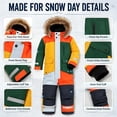 thumbnail image 4 of Snow Suit for Kids Winter Outdoor One Piece Snowsuit Waterproof Warm Hooded Toddler Snow Suit Girls Boys Overalls Snowboarding Ski Suits 2026 Windproof Jumpsuit with Pockets, 4 of 10