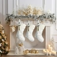thumbnail image 2 of TETOU 18'' White Christmas Stockings, Large Faux Fur Xmas Stockings with Personalized Name Tag, Lovely Stockings Christmas Decorations Hanging Ornaments for Xmas Trees Home Fireplace Holiday Gift, 2 of 6