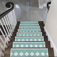 thumbnail image 2 of SussexHome Diamond Design 9" X 28" Stair Treads - 70 % Cotton Anti-Slip Carpet Strips for Indoor Stairs-Easy to Install Stair Treads with Double Adhesive Tape-Safe, Extra-Grip, 10-Pack-Teal, 2 of 8