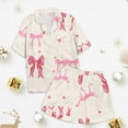 thumbnail image 4 of Ensembles de Pyjama pour Filles Manches Courtes Imprimées Ensemble de Hauts Boutonnés Pyjamas Décontractés Pyjamas pour Garçons Filles Mode, 4 of 5