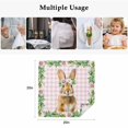 thumbnail image 5 of Easter Bunny Cloth Napkins, Spring Daisy Botanical Leaves Pink Plaid Washable and Reusable Dinner Napkins Set of 2, Table Napkin for Kitchen Party Birthday Wedding Hotel Housewarming 20"x20", 5 of 9