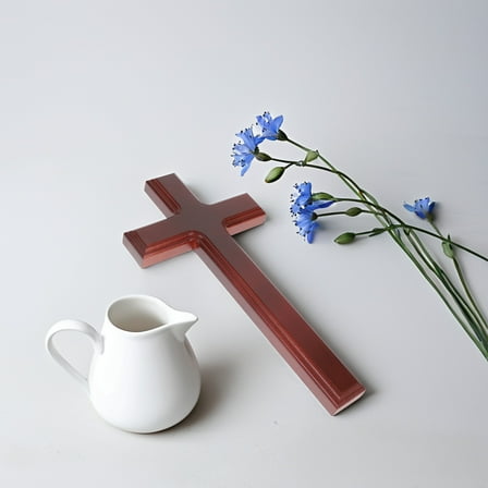 USHOBE 1Pack Wooden Cross Wall Home Decor 32.00X16.00X2.50Cm Cross Decor for Wall Religious Crafts Wood Cross