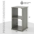 thumbnail image 3 of Costway 1 PCS 2-Cube Storage Shelf Slatted Paulownia Wood Cubic Organizer with Open Back Gray, 3 of 8