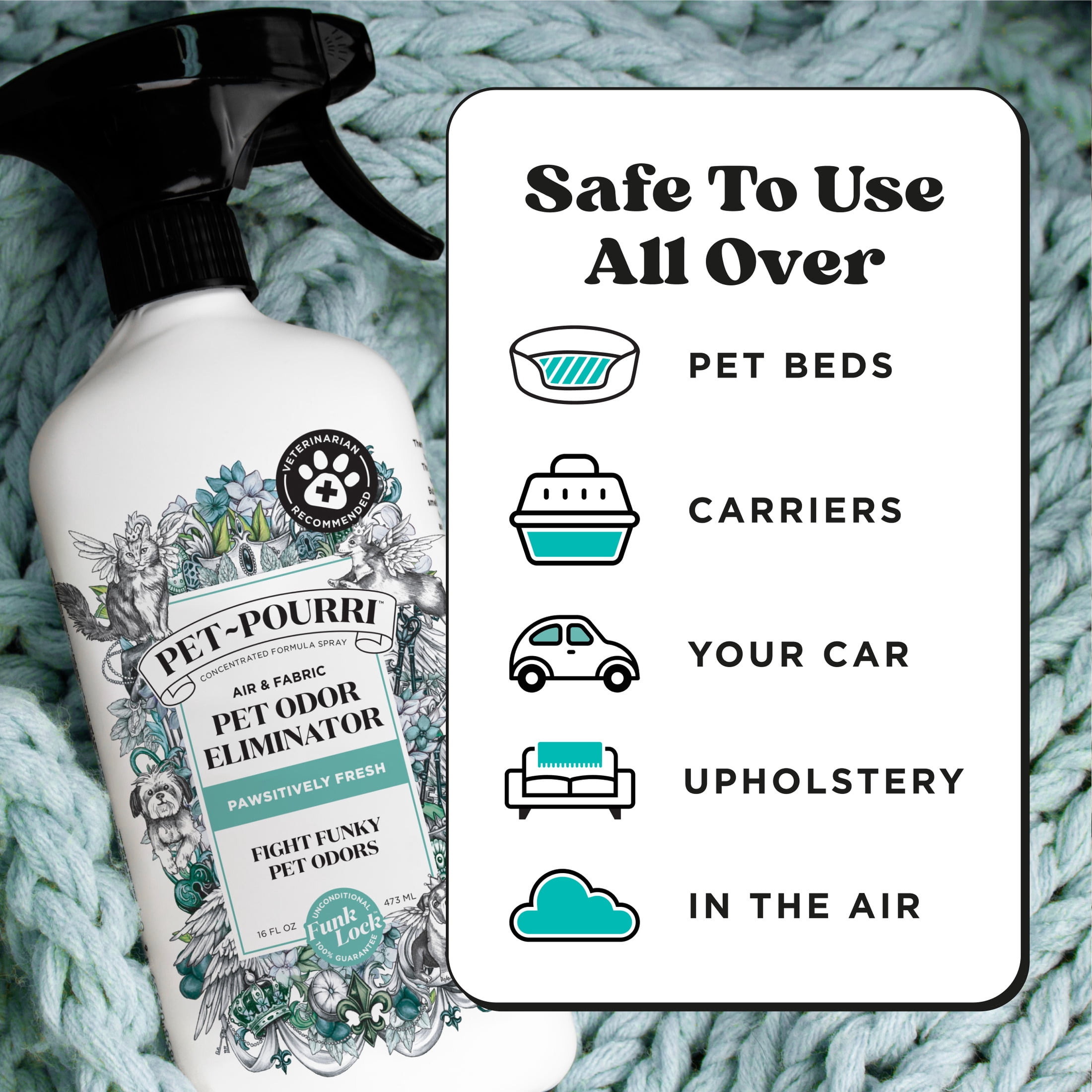 (3 pack) Pet~Pourri Pawsitively Fresh Pet & Home Deodorizer Spray, Jasmine + Fresh Air + Pear, 16oz