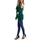 thumbnail image 3 of Jersey INFITTY para mujer con hombros descubiertos y mangas de murciélago, color verde, 3 of 5
