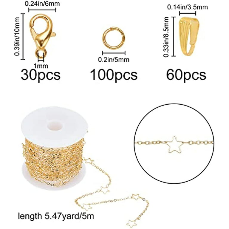 100pcs Necklace Pendant Links Buckles DIY Pendant Clasps Jewelry Necklace  Making Supplies 