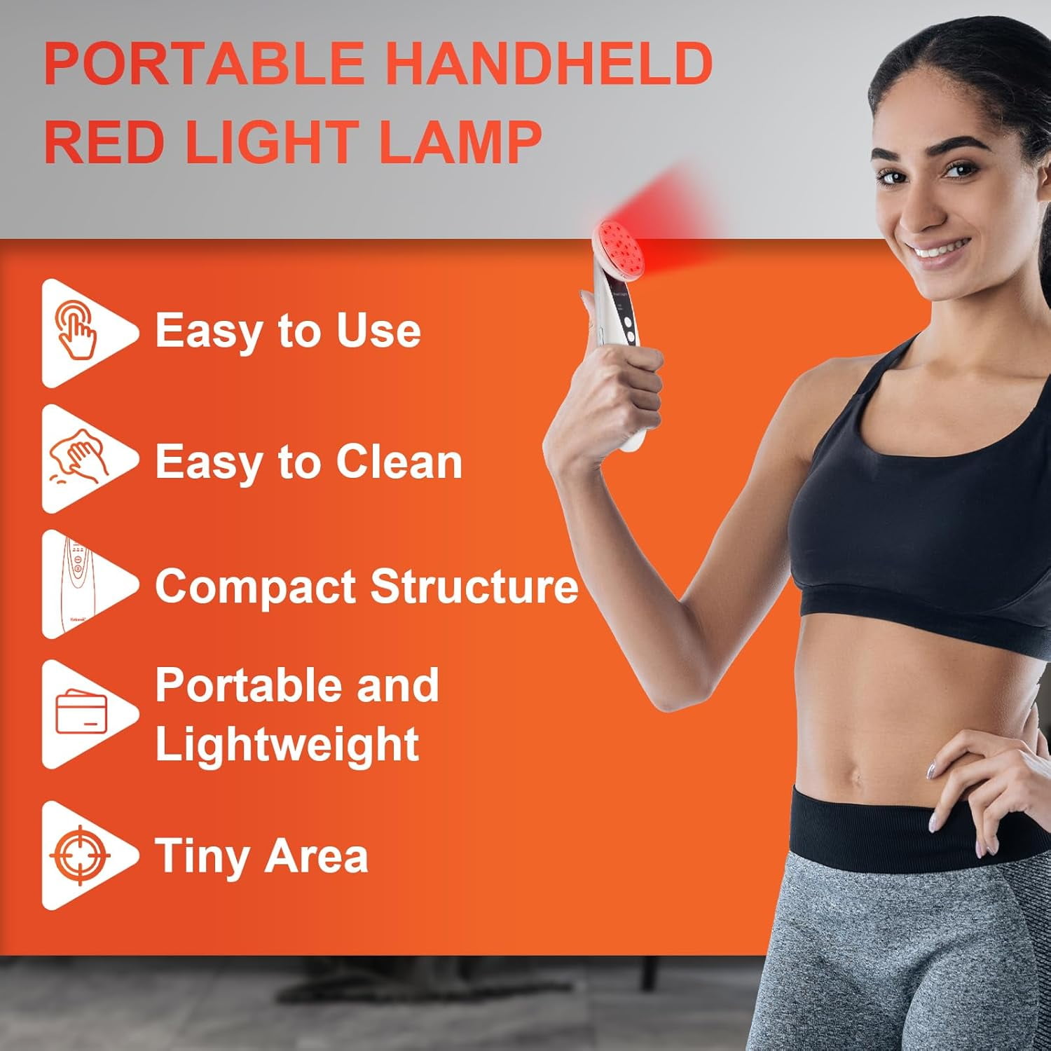 Portable Red Light , Handheld Red Light for Body, Near Infrared Light 660nm & 850nm at Home, Sliver